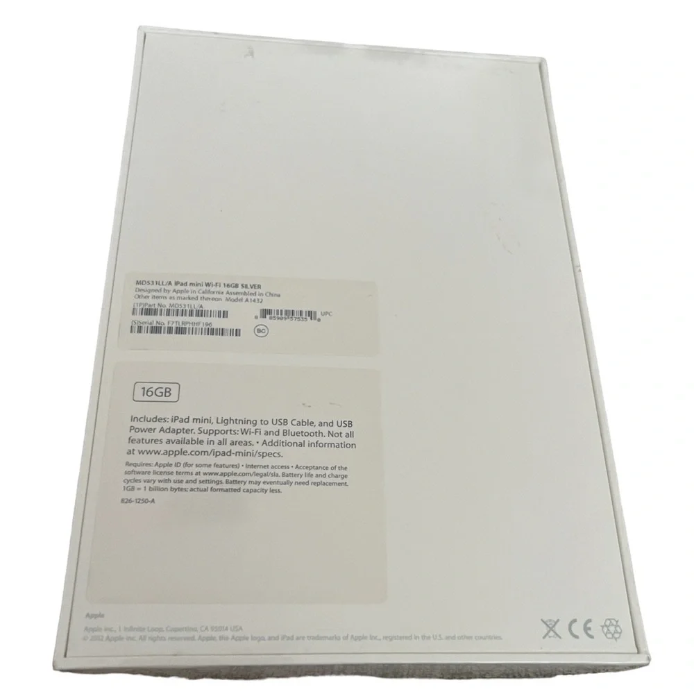 Apple iPad Mini 1st Generation A1432 Wi-Fi 16GB 7.9” MD531LL/A White & Silver - Picture 10 of 15